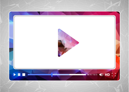 Abstract Creative concept vector media player. For modern web and mobile Applications isolated on background, interface, illustration template design, business infographic and social multimedia icon.のイラスト素材