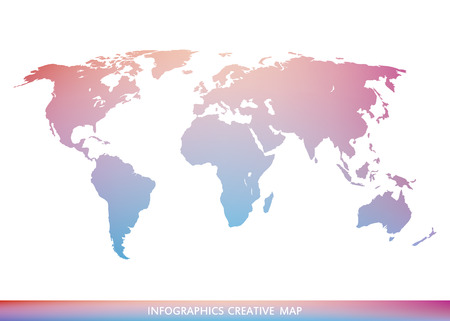 Abstract creative concept vector map of the world for Web and Mobile Applications isolated on background. Vector illustration, creative template design, Business software and social media, origami.のイラスト素材