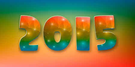 Abstract creative concept vector Happy New Year 2015 colorful greeting card for Web and Mobile...