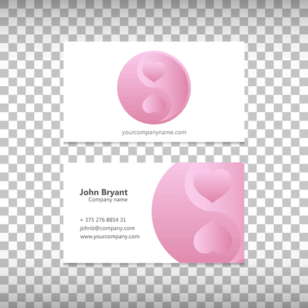 Abstract Creative concept vector visit card of Ying yang for web and mobile applications isolated on background, art illustration template design, business infographic and social media, icon, symbol.のイラスト素材