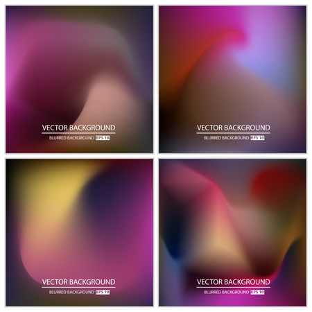 Abstract Creative concept vector multicolored blurred background set. For Web and Mobile Applications, art illustration template design, business infographic and social media, modern decoration.のイラスト素材