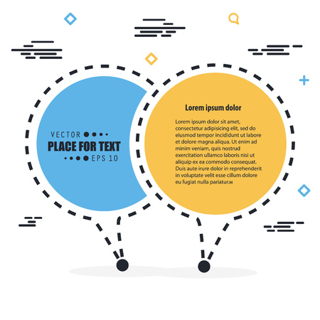 Abstract concept vector empty speech square quote text bubble. For web and mobile app isolated on background, illustration template design, creative presentation, business infographic social media.のイラスト素材