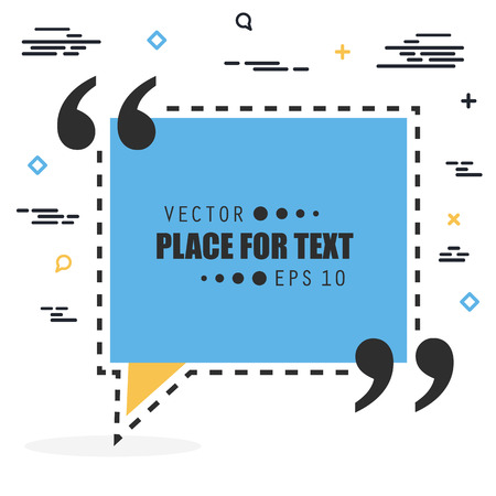 Abstract concept vector empty speech square quote text bubble. For web and mobile app isolated on background, illustration template design, creative presentation, business infographic social media.のイラスト素材
