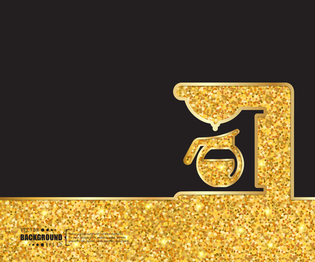 Creative vector coffee maker. Art illustration template background. For presentation, layout, brochure, logo, page, print, banner, poster, cover, booklet, business infographic, wallpaper, sign, flyer.のイラスト素材