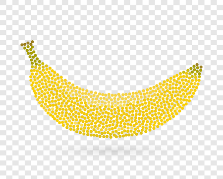 Abstract creative concept vector icon of banana for web and mobile app isolated on background. Art illustration template design, business software and social media infographic.のイラスト素材