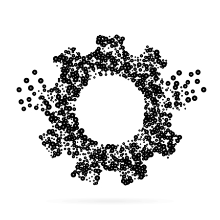 Abstract creative concept vector icon of gear for Web and Mobile app isolated on background. Art illustration template design, Business infographic and social media, digital flat silhoetteのイラスト素材