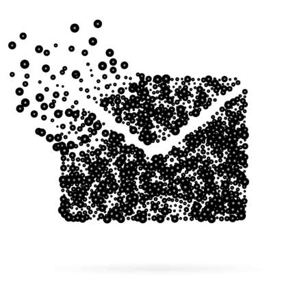 Abstract Creative concept vector icon of envelope for Web and Mobile Applications isolated on white background. Art illustration template design, Business software and social media infographic.のイラスト素材