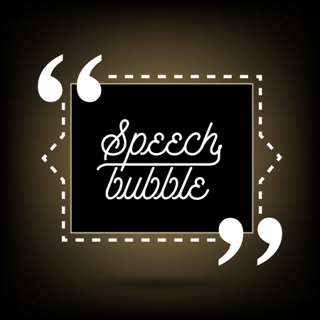 Abstract concept vector empty speech square quote text bubble. For web and mobile app isolated on background, illustration template design, creative presentation, business infographic social media.のイラスト素材