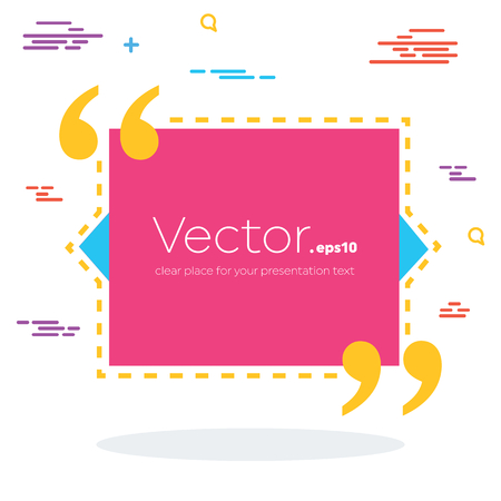 Abstract concept vector empty speech square quote text bubble. For web and mobile app isolated on background, illustration template design, creative presentation, business infographic social media.のイラスト素材