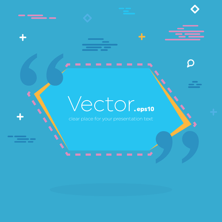 Abstract concept vector empty speech square quote text bubble. For web and mobile app isolated on background, illustration template design, creative presentation, business infographic social media.のイラスト素材