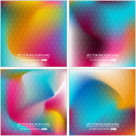 Abstract Creative concept vector multicolored blurred background set. For Web and Mobile Applications, art illustration template design, business infographic and social media, modern decoration.のイラスト素材