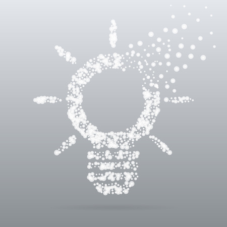 Abstract creative concept vector icon of bulb for Web and Mobile Applications isolated on background. Art illustration template design, Business infographic and social media, origami icons.のイラスト素材