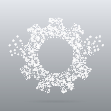 Abstract creative concept vector icon of gear for Web and Mobile app isolated on background. Art illustration template design, Business infographic and social media, digital flat silhoetteのイラスト素材