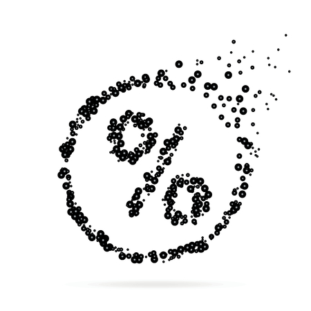 Abstract creative concept vector icon of percent for web and mobile app isolated on background. For art illustration template design, business infographic, social media, digital flat silhoette.のイラスト素材