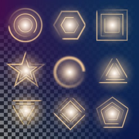 Creative concept Vector set of glow light effect stars bursts with sparkles isolated on black background. For illustration template art design, banner for Christmas celebrate, magic flash energy ray.のイラスト素材