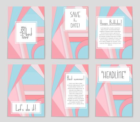 Abstract vector layout background set. For art template design, list, page, mockup brochure theme style, banner, idea, cover, booklet, print, flyer, book, blank, card, ad, sign, sheet, flyer, a4.のイラスト素材