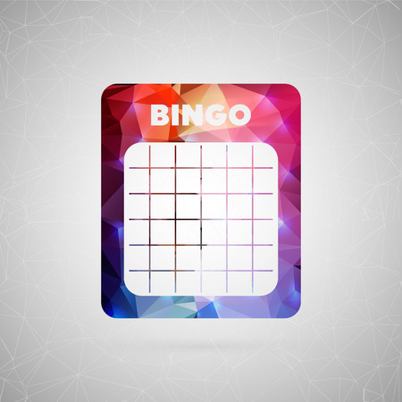 Abstract creative concept vector icon of bingo blank. For web and mobile content isolated on background, unusual template design, flat silhouette object and social media image, triangle art origami.のイラスト素材