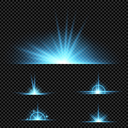 Creative concept Vector set of glow light effect stars bursts with sparkles isolated on black background. For illustration template art design, banner for Christmas celebrate, magic flash energy ray.のイラスト素材