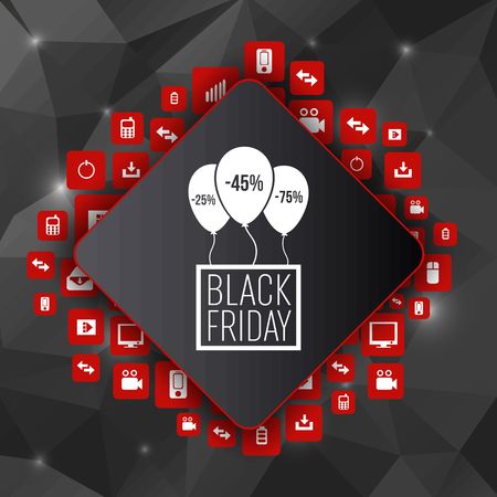 Abstract vector black friday sale layout background. For art template design, list, page, mockup brochure style, banner, idea, cover, booklet, print, flyer, book, blank, card, ad, sign, poster, badge.のイラスト素材