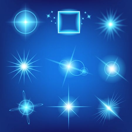 Creative concept Vector set of glow light effect stars bursts with sparkles isolated on black background. For illustration template art design, banner for Christmas celebrate, magic flash energy ray.のイラスト素材