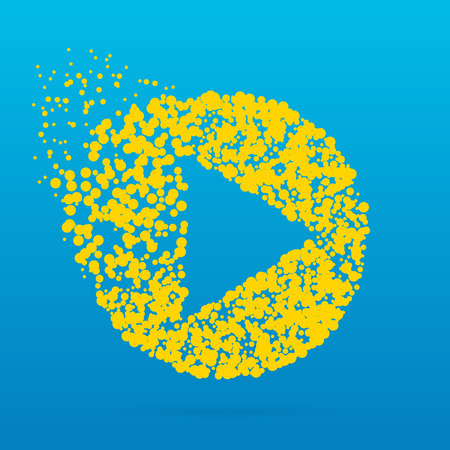 Abstract creative concept vector icon of play for web and mobile app isolated on background. For art illustration template design, business infographic, social media, digital flat silhoette.のイラスト素材