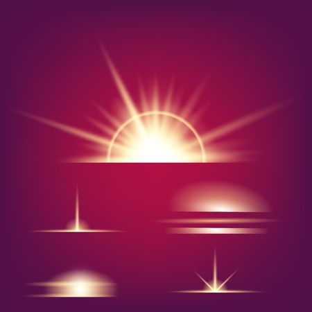 Creative concept Vector set of glow light effect stars bursts with sparkles isolated on black background. For illustration template art design, banner for Christmas celebrate, magic flash energy ray.のイラスト素材