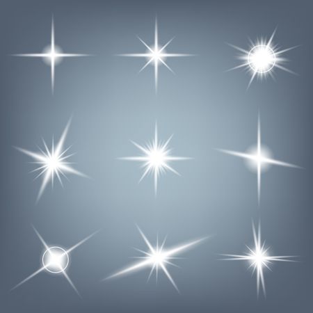 Creative concept Vector set of glow light effect stars bursts with sparkles isolated on black background. For illustration template art design, banner for Christmas celebrate, magic flash energy ray.のイラスト素材