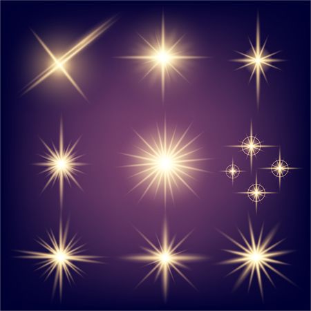 Creative concept Vector set of glow light effect stars bursts with sparkles isolated on black background. For illustration template art design, banner for Christmas celebrate, magic flash energy ray.のイラスト素材