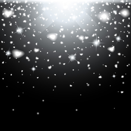 Abstract creative christmas falling snow isolated on background. Vector illustration clipart art for Xmas holiday decoration. Concept idea design element. Realistic snowflake. Winter frost effect.のイラスト素材