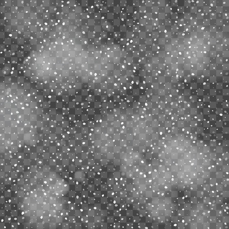 Abstract creative christmas falling snow isolated on background. Vector illustration clipart art for Xmas holiday decoration. Concept idea design element. Realistic snowflake. Winter frost effect.のイラスト素材