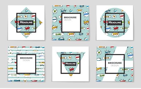 Abstract vector layout background set. For art template design, list, front page, mockup brochure theme style, banner, idea, cover, booklet, print, flyer, book, blank, card, ad, sign, sheet,, a4.のイラスト素材