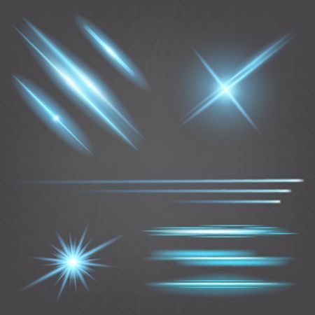 Creative concept Vector set of glow light effect stars bursts with sparkles isolated on black background. For illustration template art design, banner for Christmas celebrate, magic flash energy ray.のイラスト素材