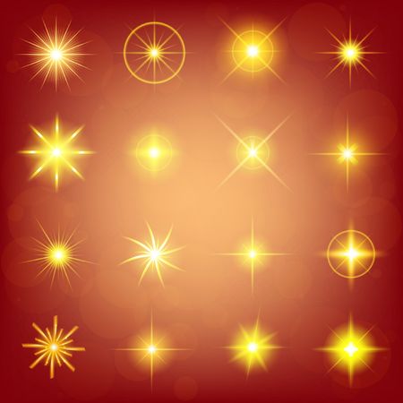 Creative concept Vector set of glow light effect stars bursts with sparkles isolated on black background. For illustration template art design, banner for Christmas celebrate, magic flash energy ray.のイラスト素材