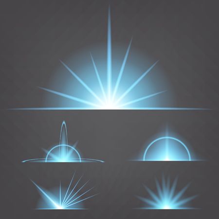 Creative concept Vector set of glow light effect stars bursts with sparkles isolated on black background. For illustration template art design, banner for Christmas celebrate, magic flash energy ray.のイラスト素材
