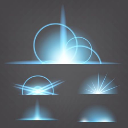 Creative concept Vector set of glow light effect stars bursts with sparkles isolated on black background. For illustration template art design, banner for Christmas celebrate, magic flash energy ray.のイラスト素材