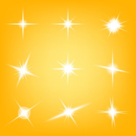 Creative concept Vector set of glow light effect stars bursts with sparkles isolated on black background. For illustration template art design, banner for Christmas celebrate, magic flash energy ray.のイラスト素材