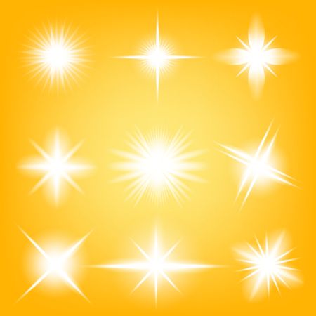 Creative concept Vector set of glow light effect stars bursts with sparkles isolated on black background. For illustration template art design, banner for Christmas celebrate, magic flash energy ray.のイラスト素材
