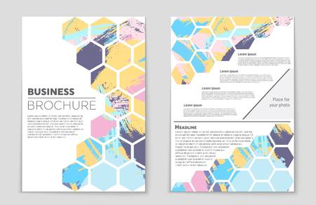 Abstract vector layout background set. For art template design, list, front page, mockup brochure theme style, banner, idea, cover, booklet, print, flyer, book, blank, card, ad, sign, sheet,, a4.のイラスト素材