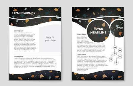 Abstract vector layout background set. For art template design, list, front page, mockup brochure theme style, banner, idea, cover, booklet, print, flyer, book, blank, card, ad, sign, sheet,, a4.のイラスト素材