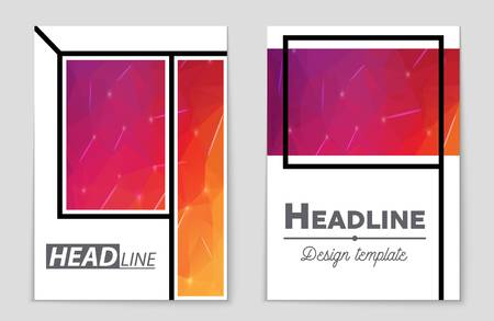 Abstract vector layout background set. For art template design, list, front page, mockup brochure theme style, banner, idea, cover, booklet, print, flyer, book, blank, card, ad, sign, sheet,, a4.のイラスト素材