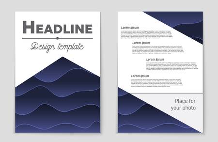 Abstract vector layout background set. For art template design, list, front page, mockup brochure theme style, banner, idea, cover, booklet, print, flyer, book, blank, card, ad, sign, sheet,, a4.のイラスト素材