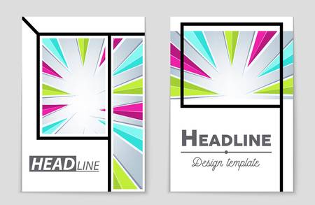 Abstract vector layout background set. For art template design, list, front page, mockup brochure theme style, banner, idea, cover, booklet, print, flyer, book, blank, card, ad, sign, sheet,, a4.のイラスト素材