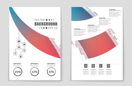 Abstract vector layout background set. For art template design, list, front page, mockup brochure theme style, banner, idea, cover, booklet, print, flyer, book, blank, card, ad, sign, sheet,, a4.のイラスト素材