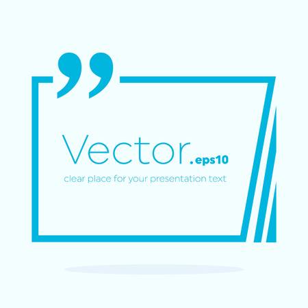 Abstract concept vector empty speech square quote text bubble. For web and mobile app isolated on background, illustration template design, creative presentation, business infographic social media.のイラスト素材