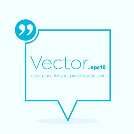 Abstract concept vector empty speech square quote text bubble. For web and mobile app isolated, illustration template design, creative presentation, business infographic social media.のイラスト素材
