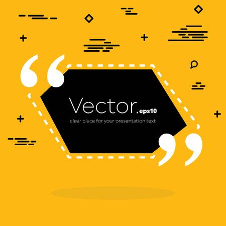 Abstract concept vector empty speech square quote text bubble. For web and mobile app isolated on background, illustration template design, creative presentation, business infographic social media.のイラスト素材