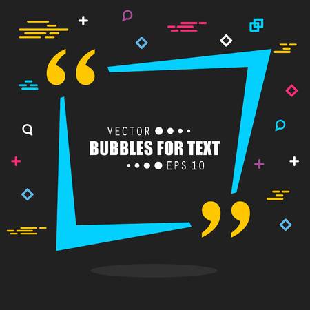 Abstract concept vector empty speech square quote text bubble. For web and mobile app isolated , illustration template design, creative presentation, business infographic social media.のイラスト素材