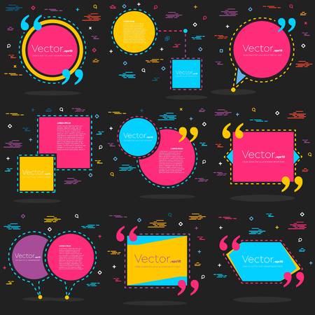 Abstract concept vector empty speech square quote text bubble. For web and mobile app isolated, illustration template design, creative presentation, business infographic social media.のイラスト素材