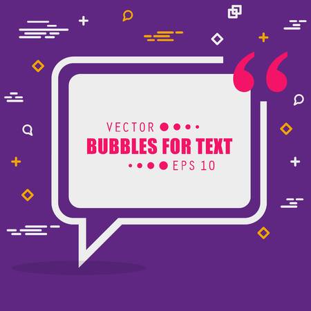 Abstract concept vector empty speech square quote text bubble. For web and mobile app isolated, illustration template design, creative presentation, business infographic social media.のイラスト素材