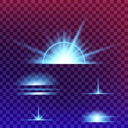 Creative concept Vector set of glow light effect stars bursts with sparkles isolated on black background. For illustration template art design, banner for Christmas celebrate, magic flash energy ray.のイラスト素材